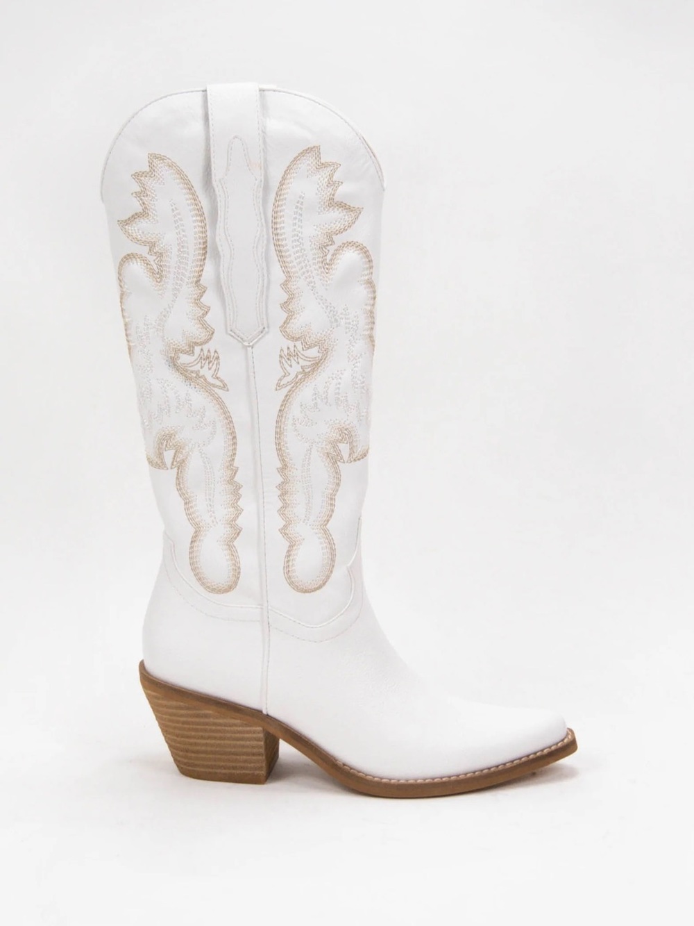 CCOCCI Natalie Embroidered Cowboy Boots - Cream/White Western Boots - Picture 2 of 3